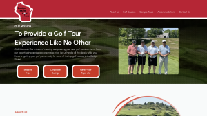 A screenshot of part of the Badger State Golf Tours website
